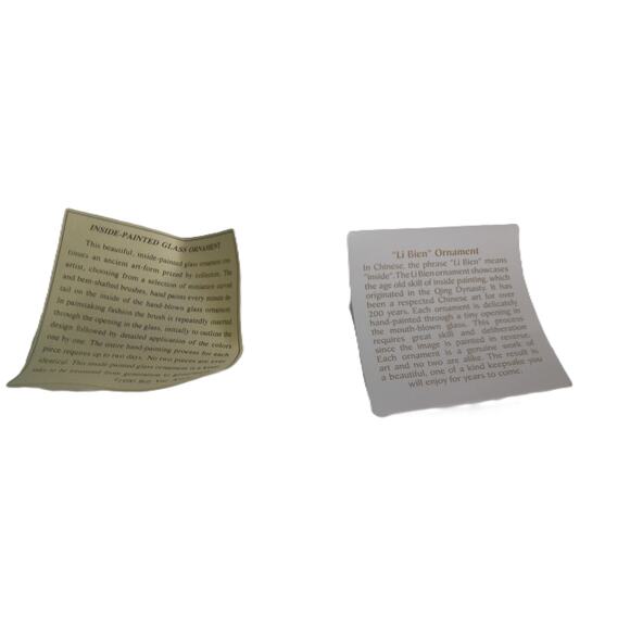 Inside Painted Glass Ornaments Li Bien Set of 2 - Picture 3 of 6